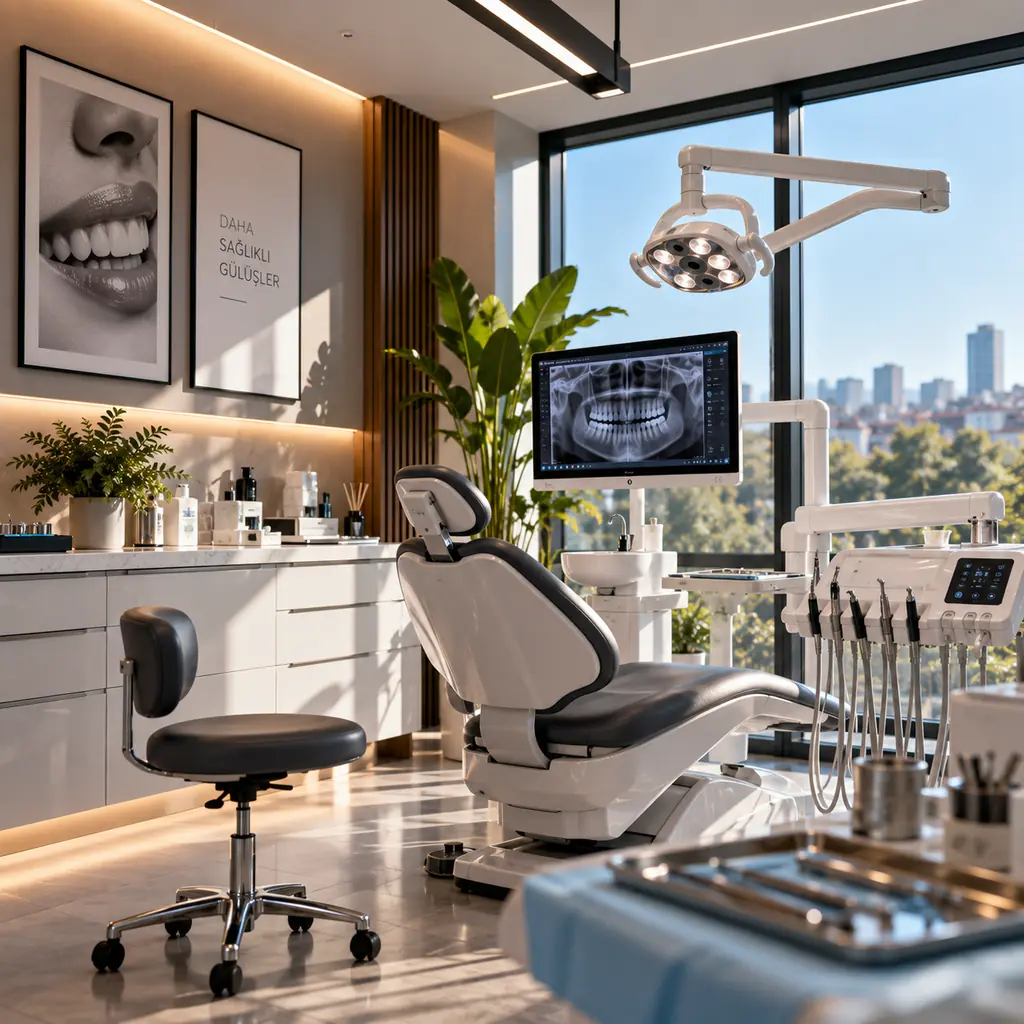 Modern diş kliniği iç mekânı